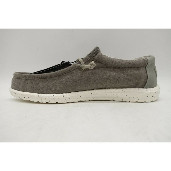 Hey Dude Wally Chambray Sepia Brown Canvas Lace Up Casual Loafers Shoes Men\'s 8 main image 5